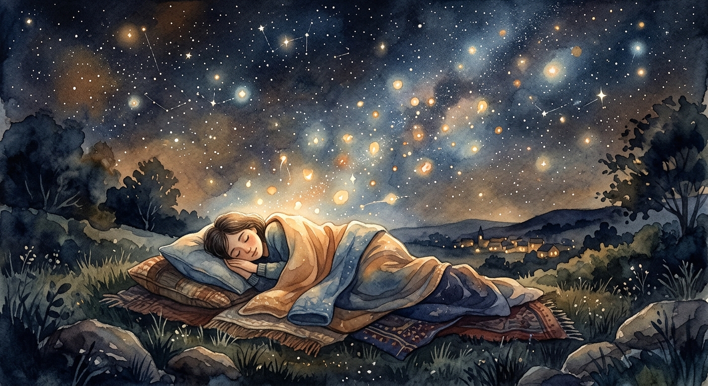 잠 — 밤하늘 아래 잠든 사람
